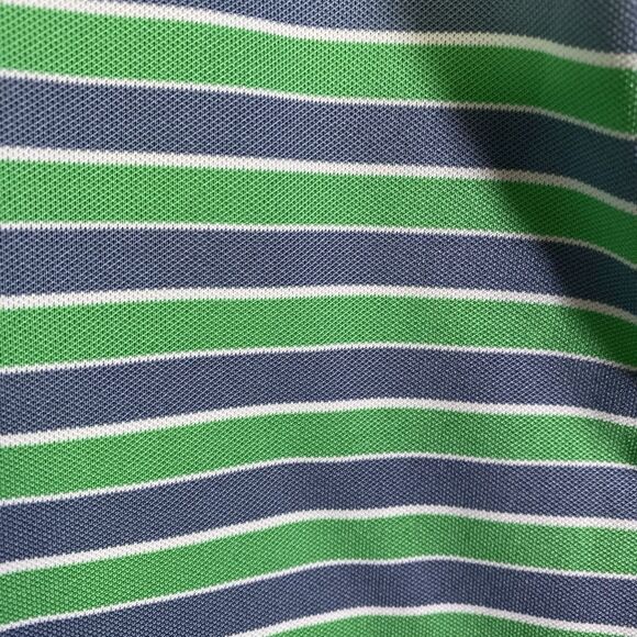 Peter Millar Golf Shirt Mens 2XL  Summer Comfort Seaside Wash Stripe Polo Green - Picture 4 of 12